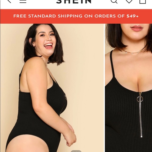 Shein Gold O ring Black Adjustable Bodysuit 3XL - Picture 2 of 5